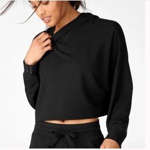 Fabletics Brisa Cropped Black Hoodie